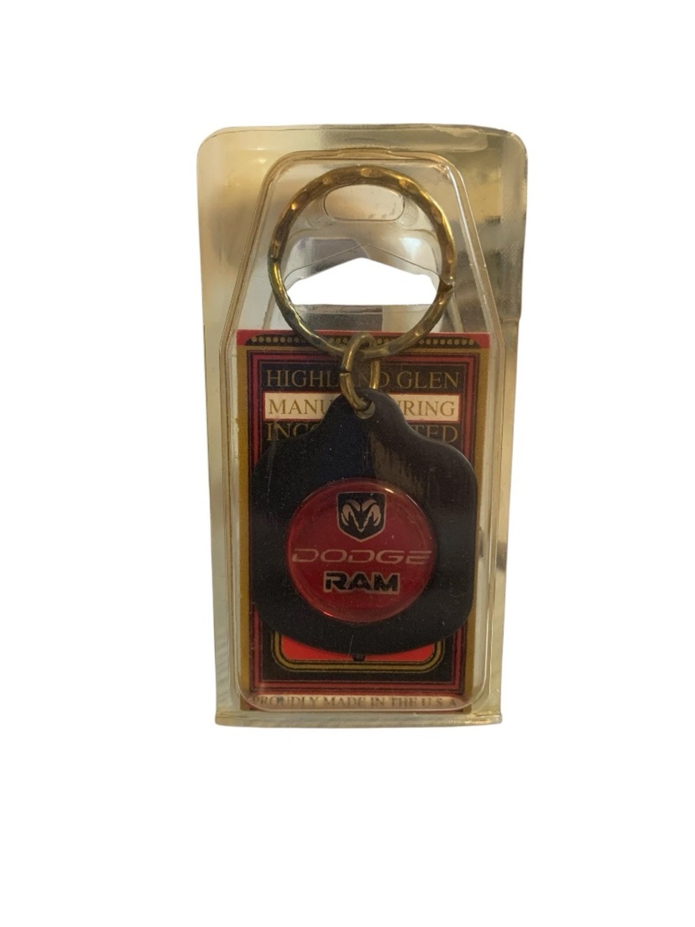 Dodge Ram Truck Keychain Key Ring Highland Glen Mfg USA Made Orig Pkg NOS Vtg